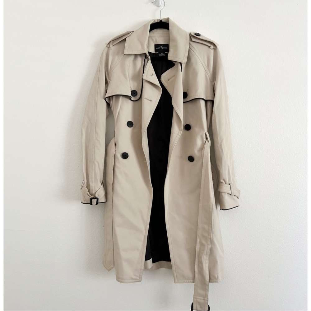 CLUB MONACO Trench Coat Tan Small